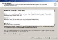 Accept License Agreement on Forefront TMG 2010 Preparation Tool
