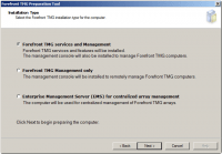 Preparation Tool - Select Installation Type