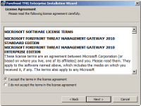 Accept License Agreement on Forefront TMG 2010 Installation Wizard