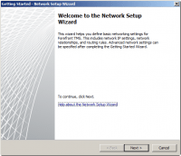 Getting Started Wizard - Network Setup
