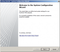 Getting Started Wizard - System Configuration