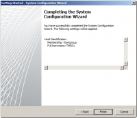 Completing the System Configuration Wizard