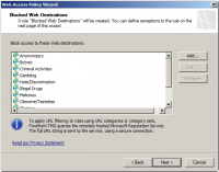 Customize Blocked Web Destinations