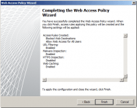 Completing the Web Access Policy Wizard