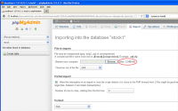 phpMyAdmin Import Page