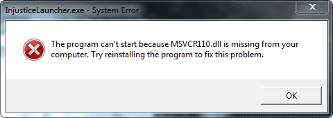 MSVCR110.dll is missing