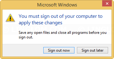 Confirm Sign Out on Windows 8.1