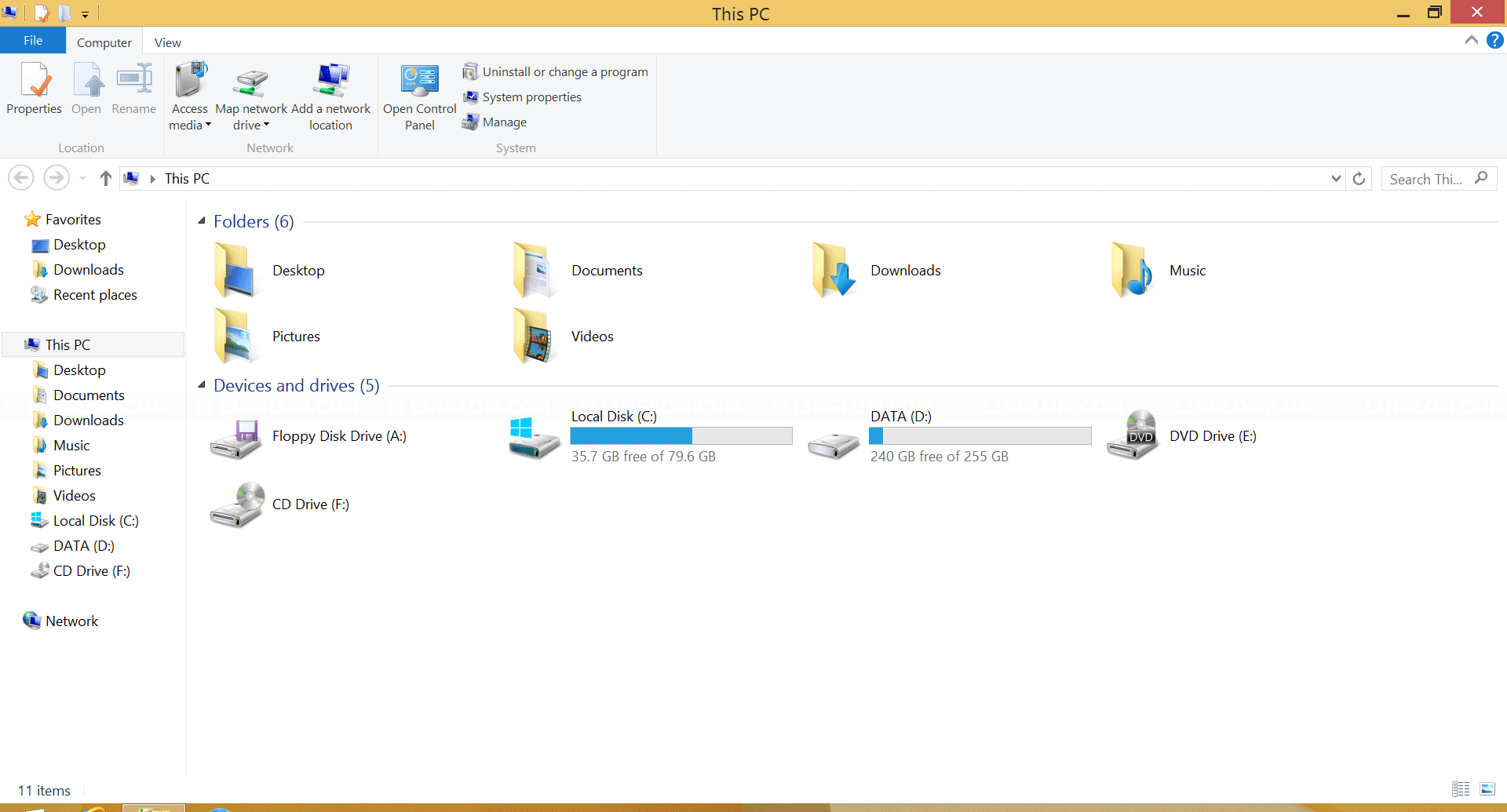 File Explorer on Windows 8.1