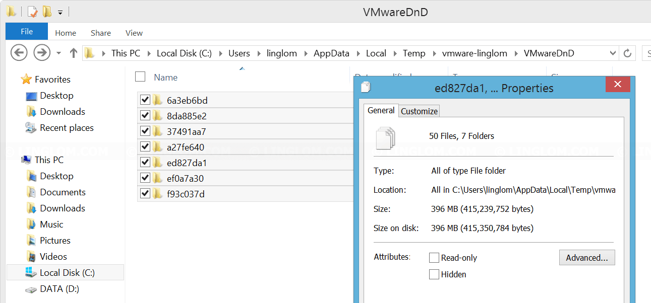 Clean Vmwarednd Folder