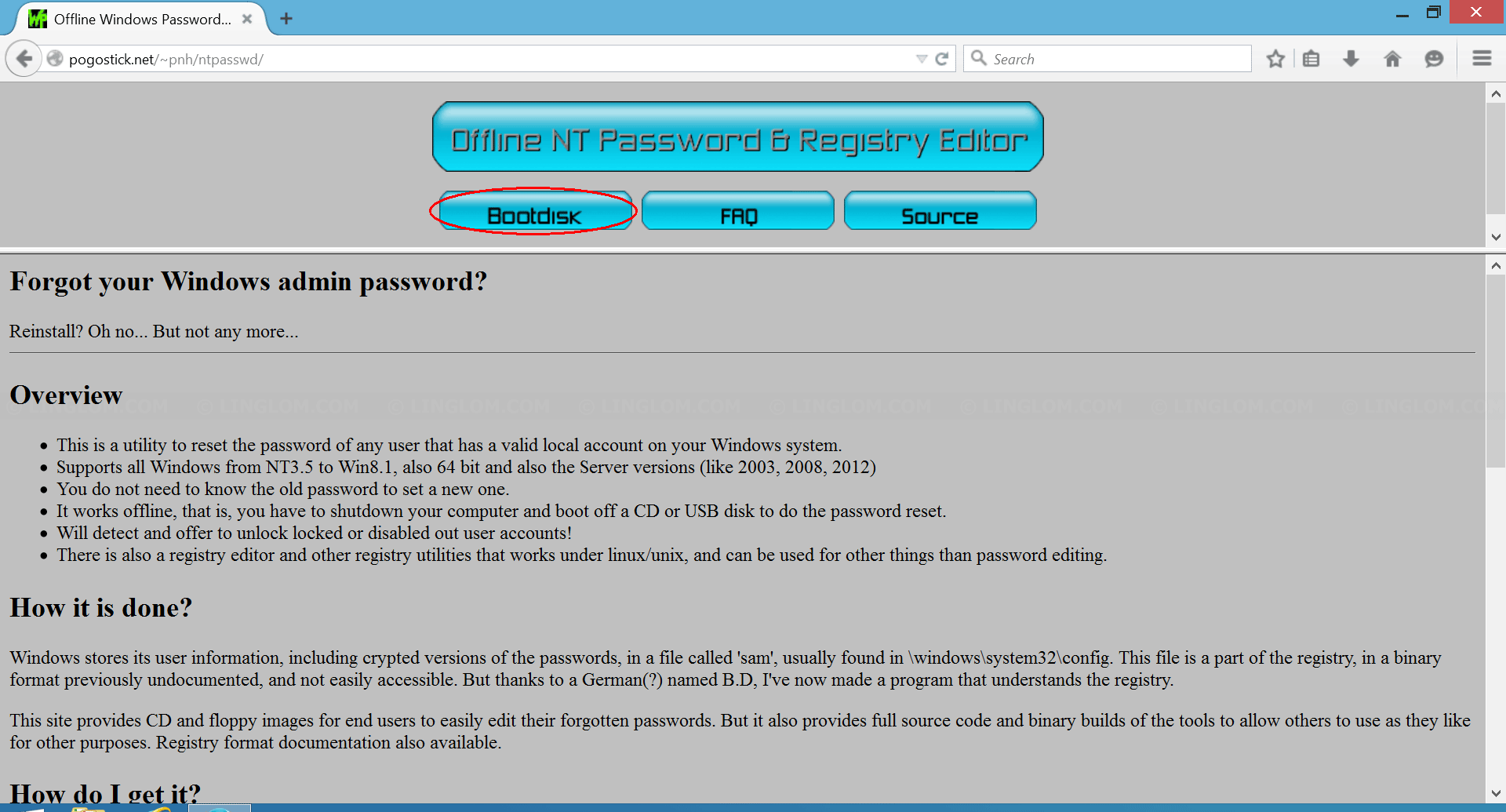 Download Offline NT Password & Registry Editor
