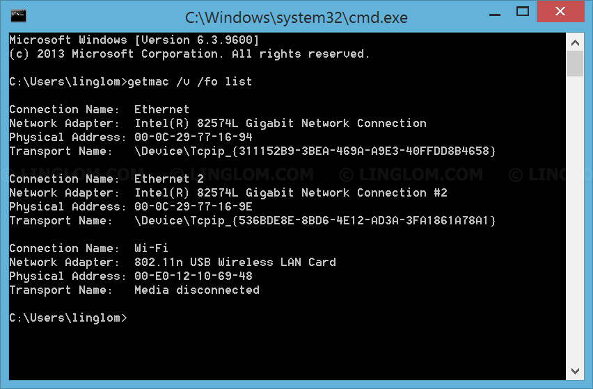 win 7 how to find my mac address