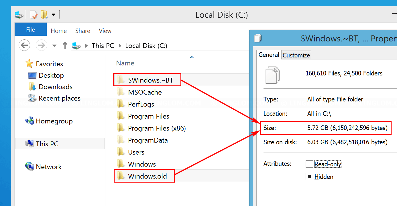 Windows.old and $Windows.~BT folders