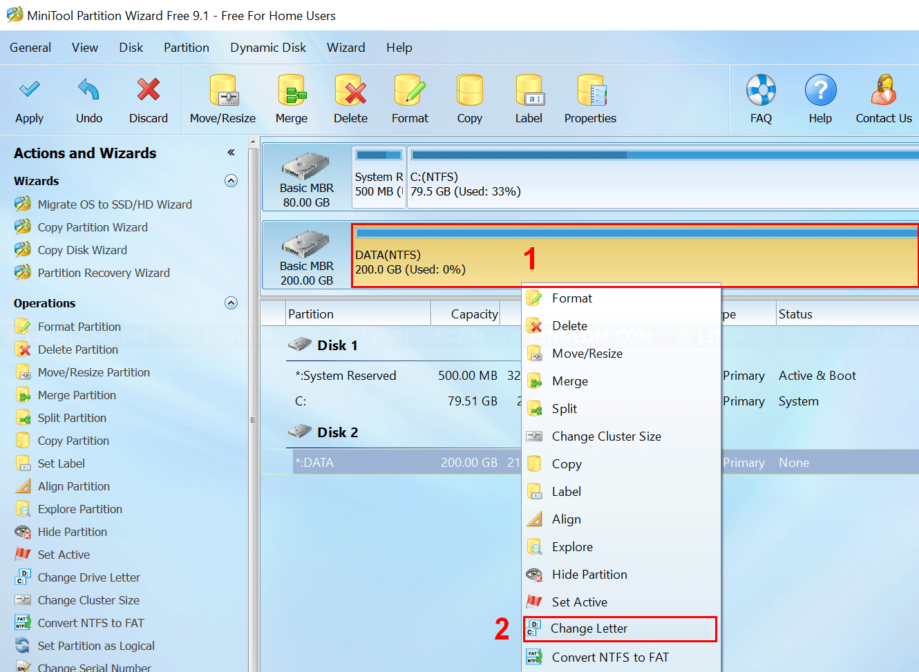 MiniTool Partition Wizard - Assign drive letter
