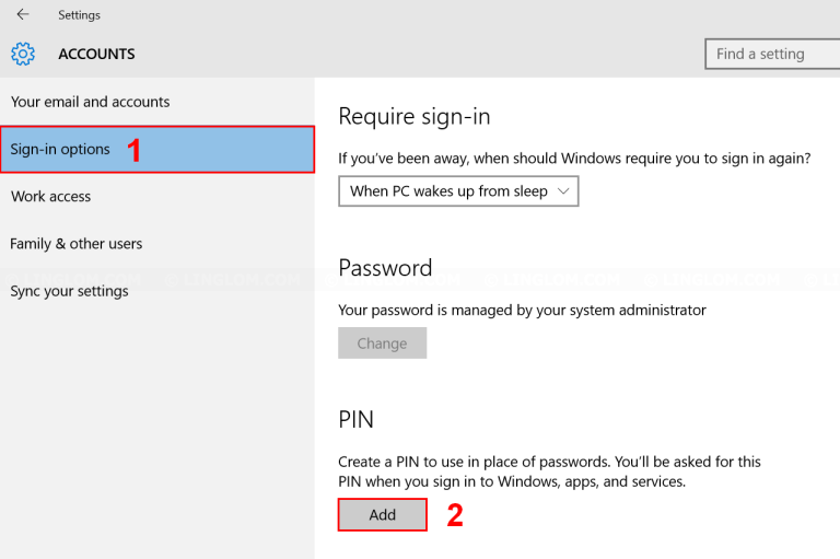 Sign in Windows 10 with PIN