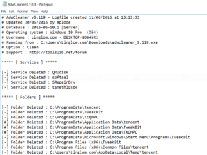 AdwCleaner log file