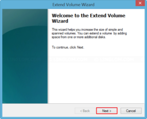 Extend Volume Wizard