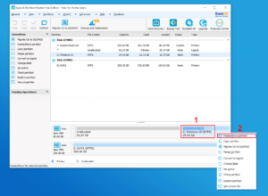 Resize a partition