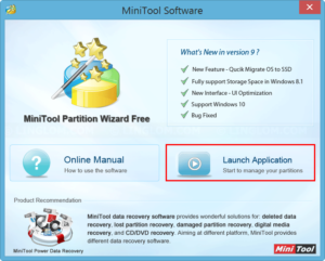 Launch MiniTool Partition Wizard