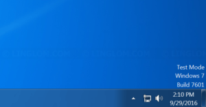Test mode message on Windows 7