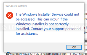 The Windows Installer Service could not be accessed