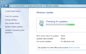 Stuck at checking for updates on Windows 7