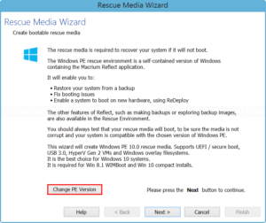 Change Windows PE version