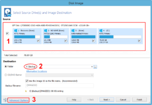 Select source and destination