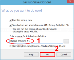 Backup Save Options