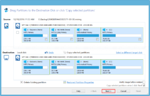 Select partition to recover