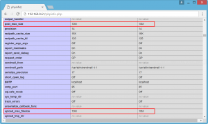 Updated PHP configuration