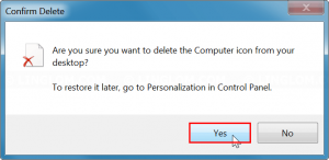 Confirm deleting desktop icon