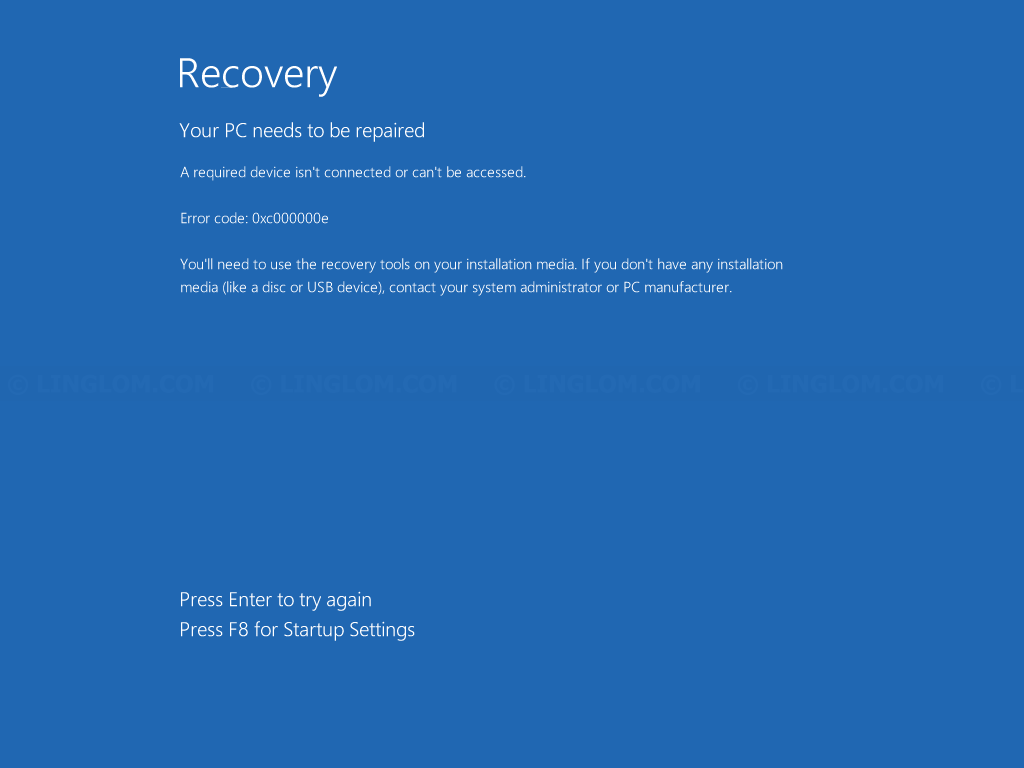 Vandre opadgående bundt Fix Blue Screen 0xc000000e on Windows 8/10 - Linglom.com