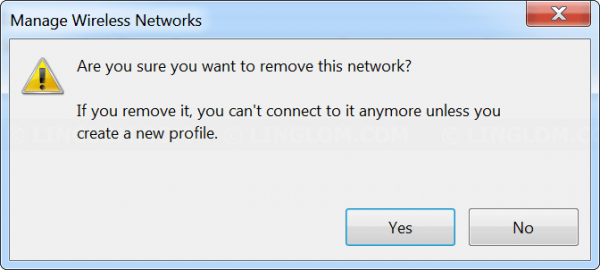 Remove or forget wireless network profile in Windows 7 - Linglom.com