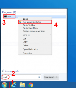 Open command prompt as administrator