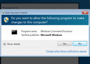 Click Yes on UAC window